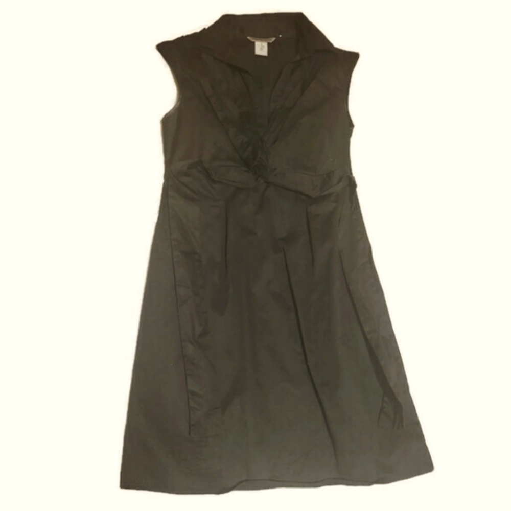 Amanda Charles linen material Black ⚫ Dress with gathered tummy control belt
